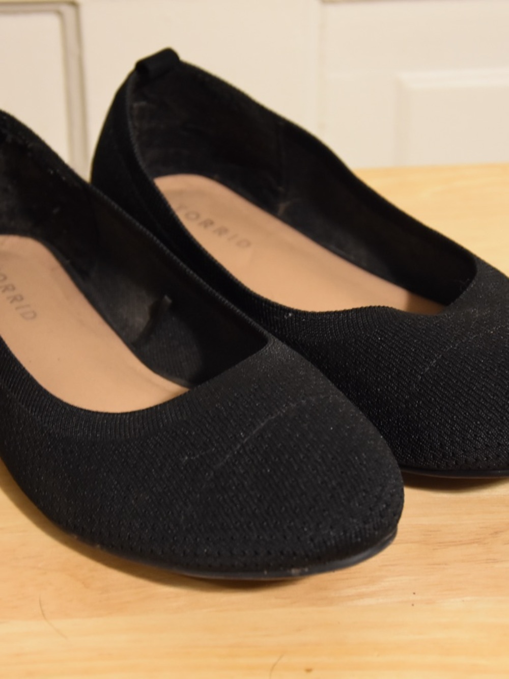 Torrid Black Knit Slip-On Ballet Flats